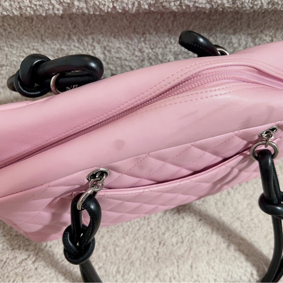 Chanel Quilted Large Cambon Bowler Pink with Black Logo - Picture 8 of 14